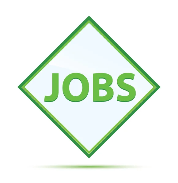 Jobs modern abstract green diamond button — Φωτογραφία Αρχείου