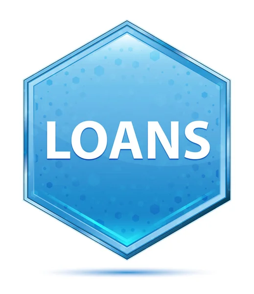 Loans crystal blue hexagon button — Stock Photo, Image