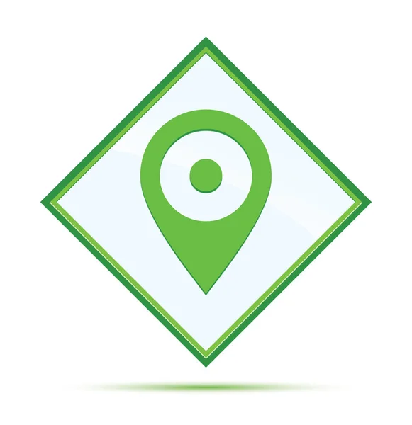 Localización pin icono moderno abstracto verde diamante botón —  Fotos de Stock