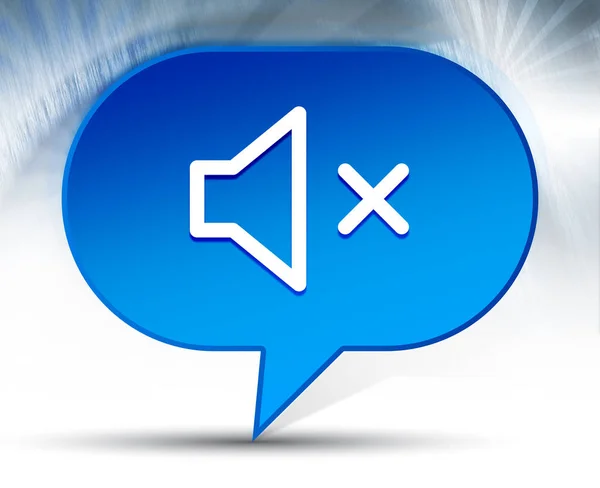 Mute speaker icon blue bubble background — Stock Photo, Image