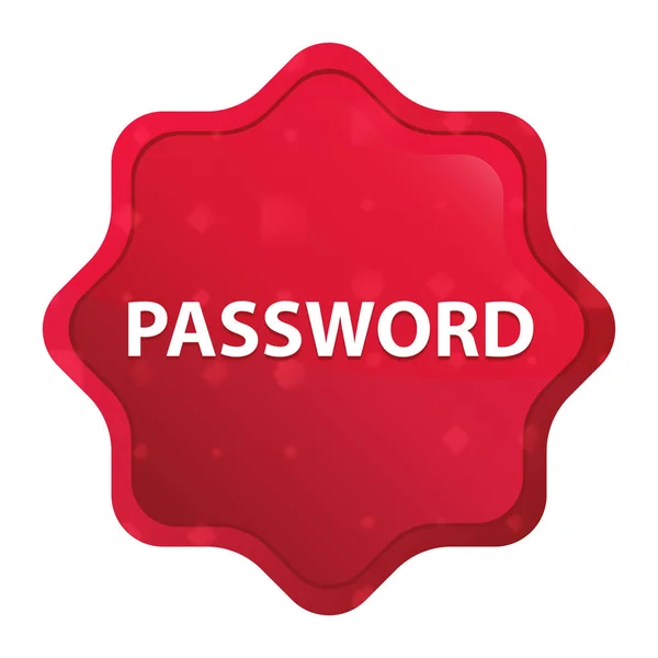 Password misty rose red starburst sticker button — Stock Photo, Image