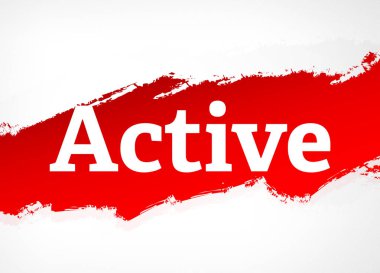 Aktif Kırmızı Fırça Soyut Arka Plan İllüstrasyon