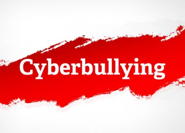 Cyberbullying Kırmızı Fırça Soyut Arka Plan İllüstrasyon
