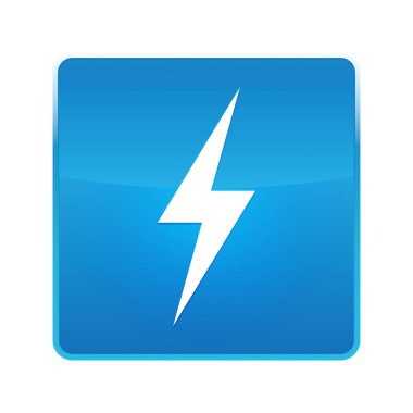 Elektrik kutsal kişilerin resmi parlak mavi kare düğme