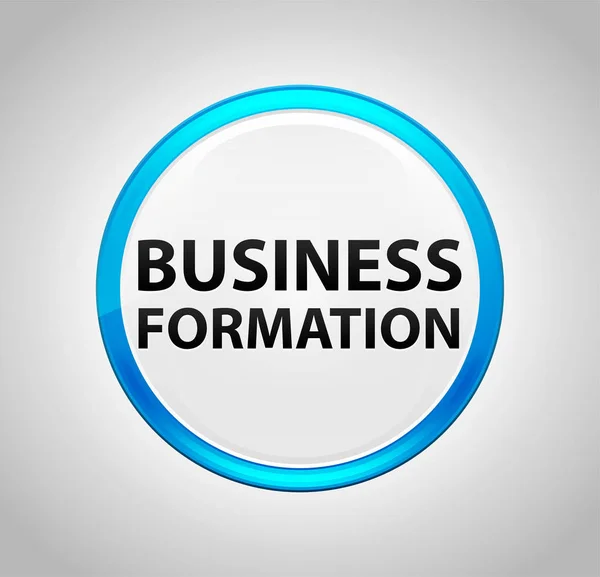 Business Formation Round Blue Push Button — Stock Photo, Image