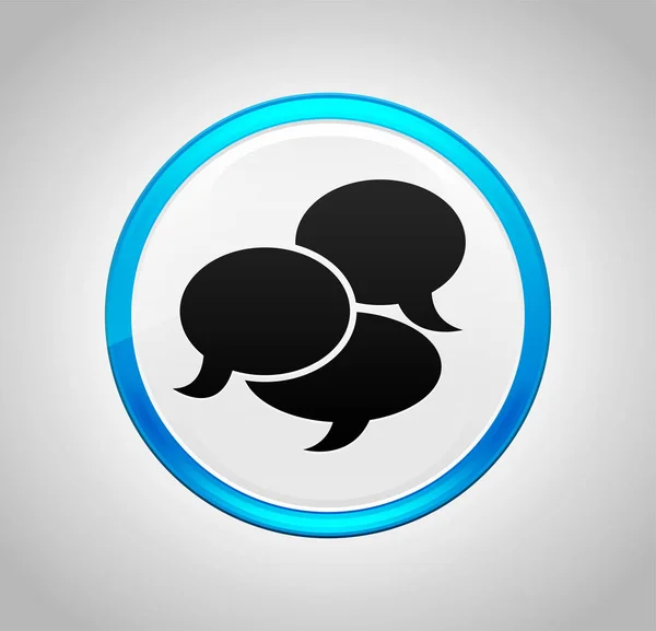 Conversation icon round blue push button