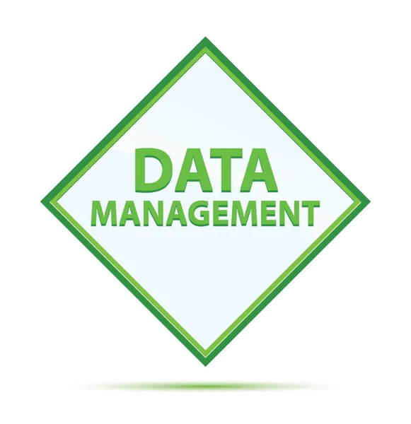 データ管理現代抽象的な緑色のダイヤモンドボタン — ストック写真