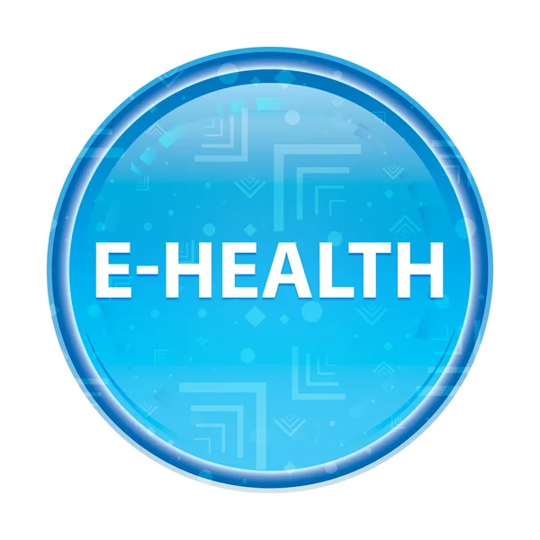 E-health floral blue round button — Stock Photo, Image