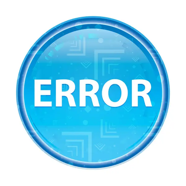 Error floral botón redondo azul —  Fotos de Stock