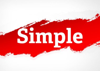 Basit Kırmızı Fırça Soyut Arka Plan İllüstrasyon