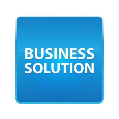 Business Solution parlak mavi kare düğmesi