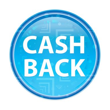 Cash Back çiçek mavi yuvarlak düğme