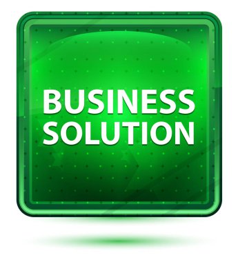 İş Çözümü Neon Işık Yeşil Kare Düğmesi