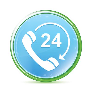 24 saat açık telefon ok simgesi doğal su cyan mavi rou döndürmek