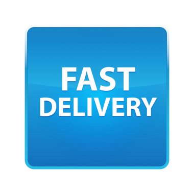 Hızlı Teslimat parlak mavi kare düğmesi