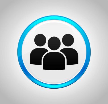 Kullanıcı grubu simgesi yuvarlak mavi buton