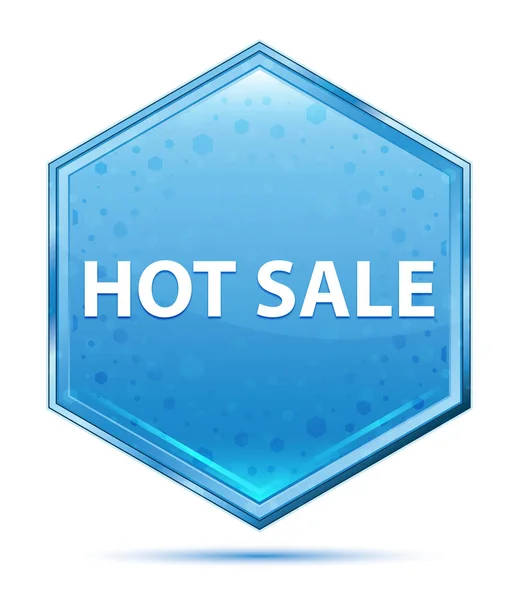 Hot Sale crystal blue hexagon button — Stock Photo, Image
