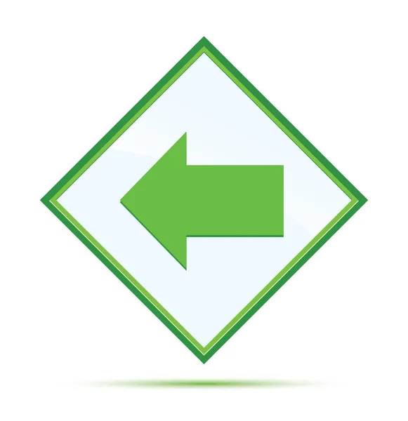 Back icon modern abstract green diamond button — Stock Photo, Image