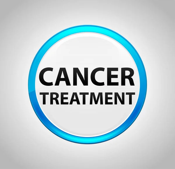 Cancer Treatment Round Blue Push Button — Stock Photo, Image