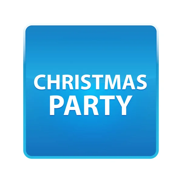 Χριστουγεννιάτικο κόμμα γυαλιστερό μπλε τετράγωνο κουμπί — Φωτογραφία Αρχείου