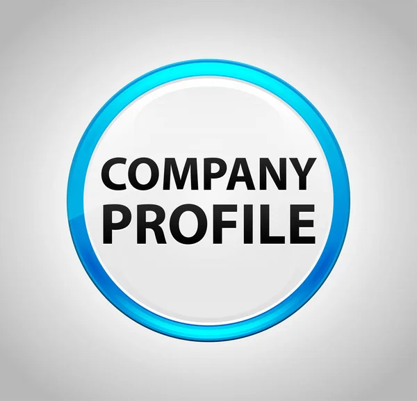 Company Profile Round Blue Push Button — Stock Photo, Image
