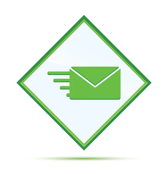 Email option icon modern abstract green diamond button — Stock Photo, Image