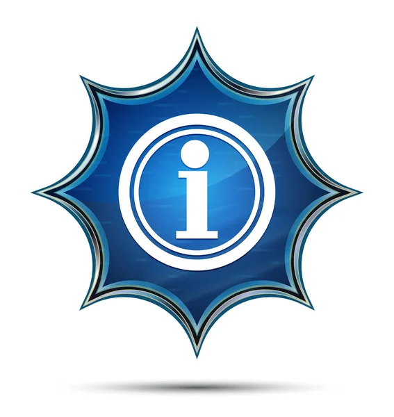 Info ikon magiska glasartad Sunburst blå knapp — Stockfoto