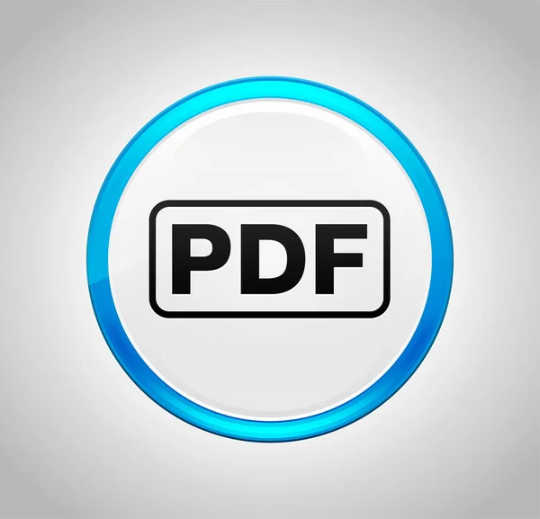 Піктограма PDF кругла синя кнопка — стокове фото