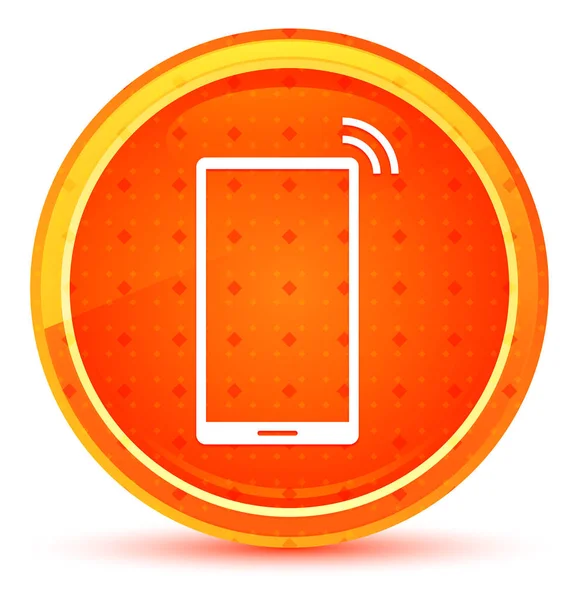 Smartphone-Netzwerk-Signal-Symbol natürliche orange runde Taste — Stockfoto
