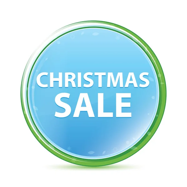 Χριστούγεννα πώληση φυσικό Aqua κυανό μπλε στρογγυλό κουμπί — Φωτογραφία Αρχείου