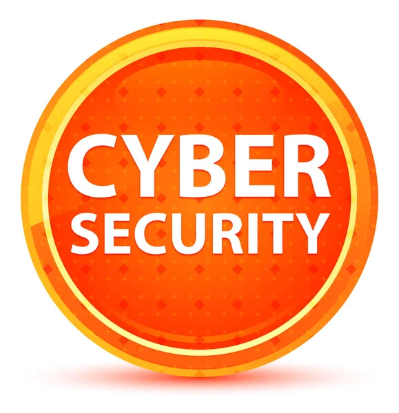 Cyber Security Natural Orange Round Button — Stock Photo, Image