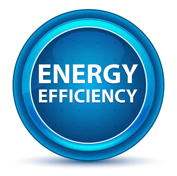 Tlačítko energetické účinnosti-modrý kulatý knoflík — Stock fotografie
