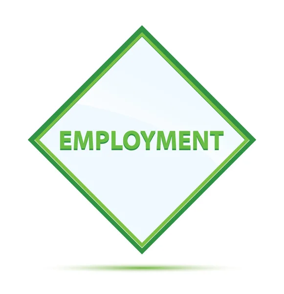 Employment modern abstract green diamond button — Stock Photo, Image