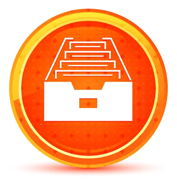 文件夹存档柜图标自然橙色圆形按钮 — 图库照片