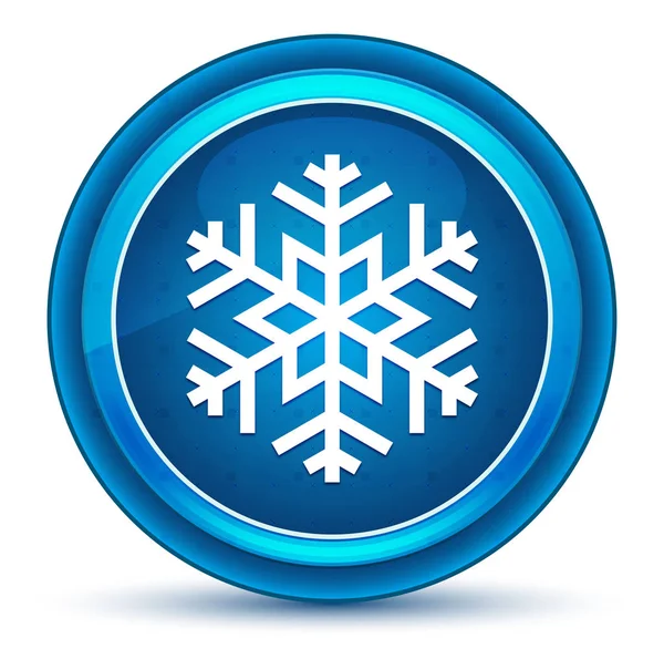 Піктограма сніжинки блакитна кругла кнопка — стокове фото