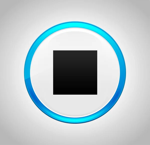Parar ícone de jogo redondo botão azul — Fotografia de Stock
