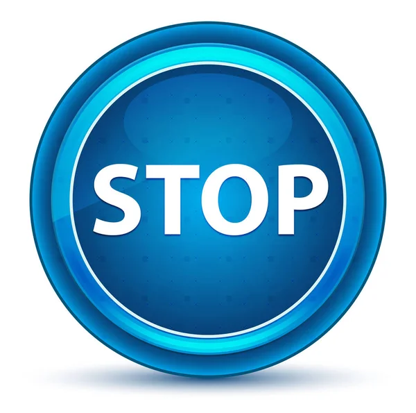 Stop Eyeball blauwe ronde knop — Stockfoto