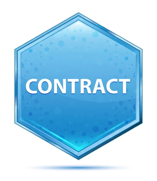 Kontrakt kryształ niebieski przycisk sześciokątny — Zdjęcie stockowe