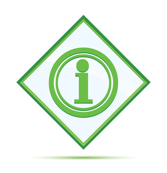 Icono de información moderno botón de diamante verde abstracto — Foto de Stock