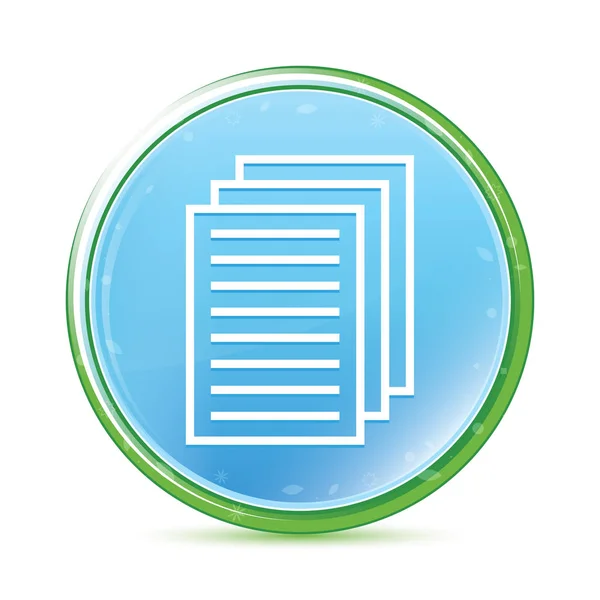 Page documents icon natural aqua cyan blue round button — Stock Photo, Image