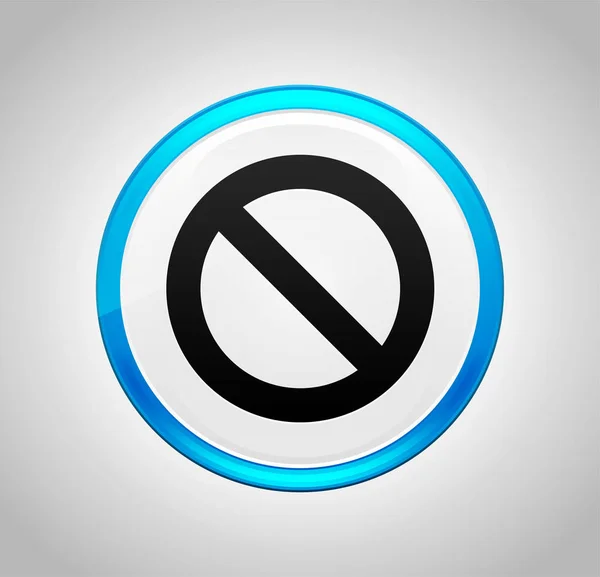 Σύμβολο απαγόρευσης στρογγυλό μπλε κουμπί push — Φωτογραφία Αρχείου