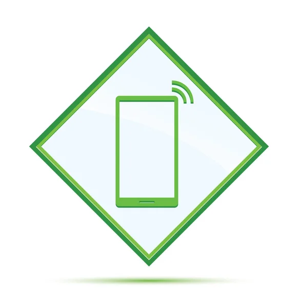 Smartphone icono de señal de red moderno diamante verde abstracto, pero —  Fotos de Stock
