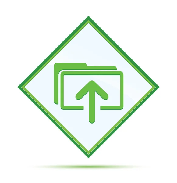 Prześlij pliki ikona nowoczesne streszczenie zielony diament przycisk — Zdjęcie stockowe