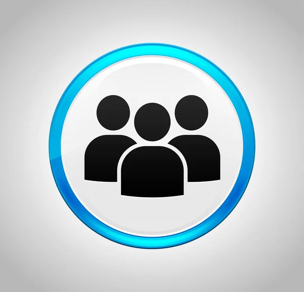Benutzergruppen-Symbol runde blaue Taste — Stockfoto