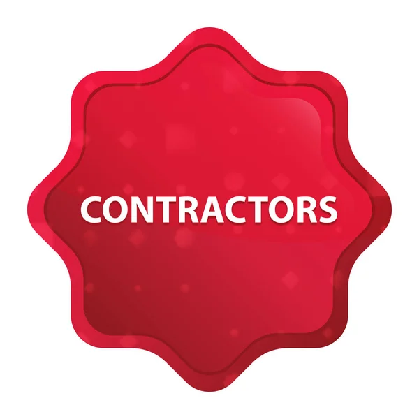 Contractors misty rose red starburst sticker button — Stock Photo, Image