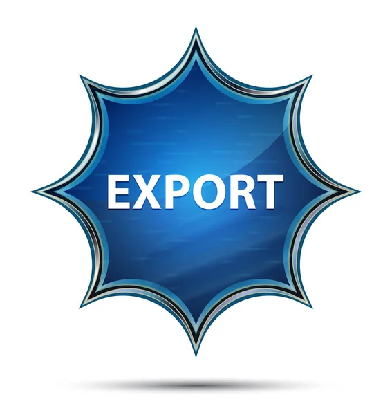 Export magical glassy sunburst blue button — Stock Photo, Image