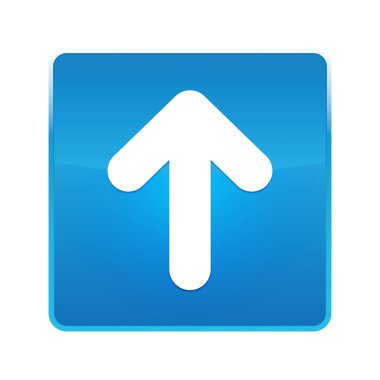 Yukarı ok simgesi parlak mavi kare düğmesi