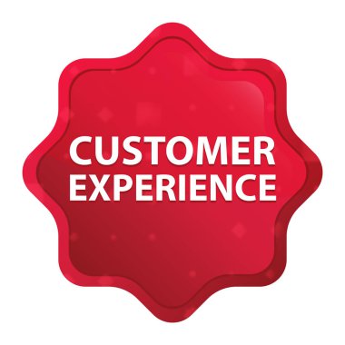 Müşteri Deneyimi sisli gül red starburst etiket düğmesi