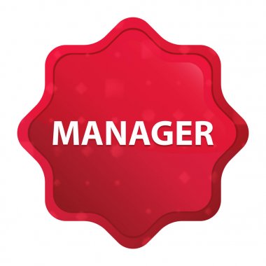 Yönetici sisli gül red starburst etiket düğmesi