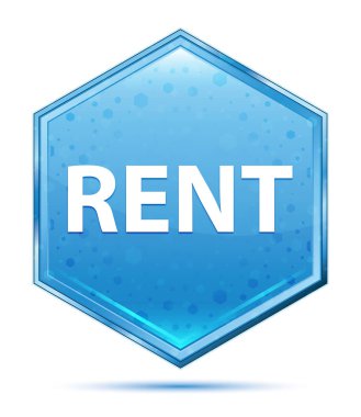 Kiralık kristal mavi altıgen düğmesi